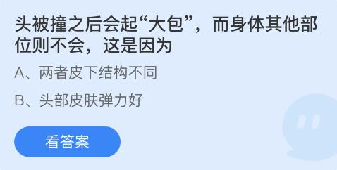 头被撞之后会起“大包”,而身体其他部位则不会,这是因为