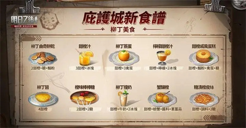 明日之后食谱大全最新 2022菜谱配方汇总