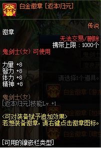《DNF》100级剑帝毕业白金徽章完美镶嵌攻略