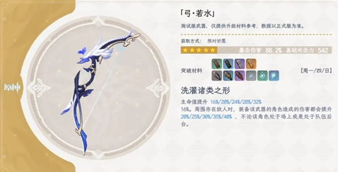 原神弓箭武器白值排名一览
